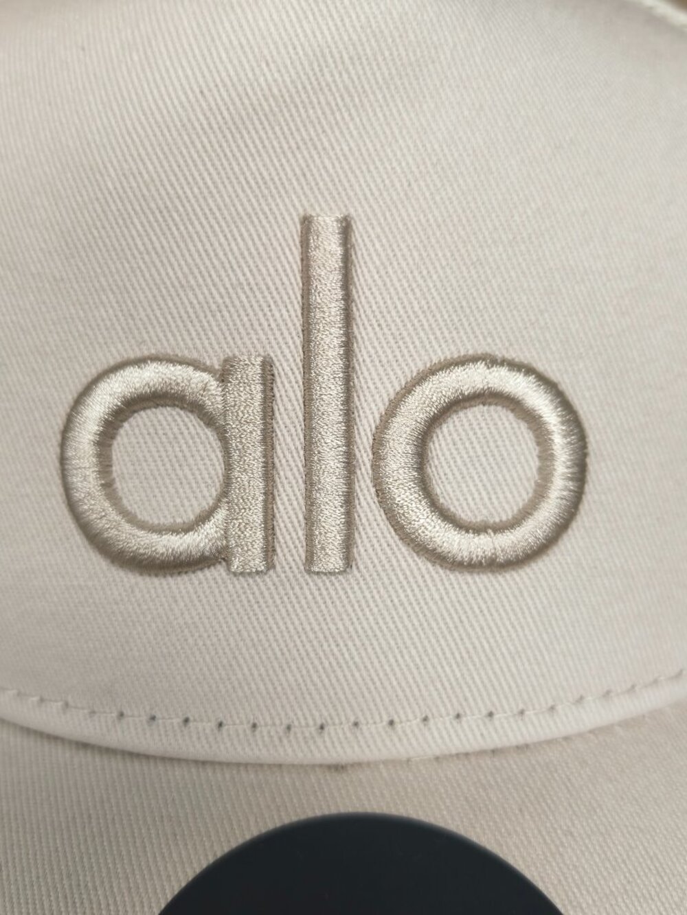 Alo Yoga District Trucker Hat Bone Color🌱Adjustable Breathable Mesh Cap🎾 - Picture 2 of 5